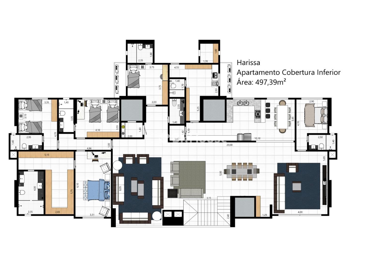 Harissa – Planta – Apartamento Cobertura – 497,39 m²