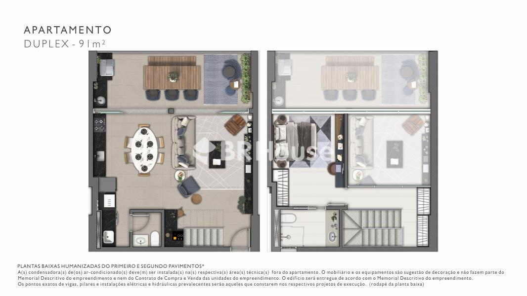 Vista – Plantas – Apartamento Duplex - 91m²